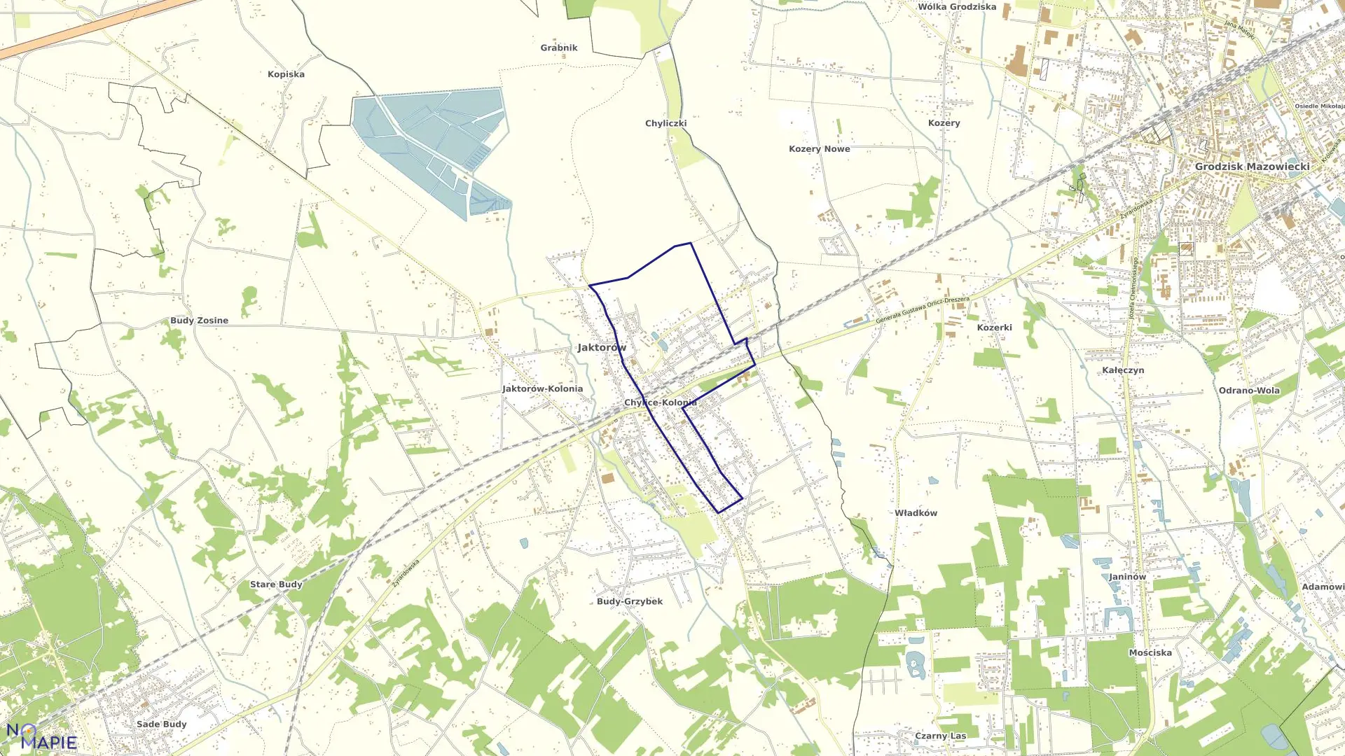 Mapa obrębu CHYLICE-KOLONIA w gminie Jaktorów