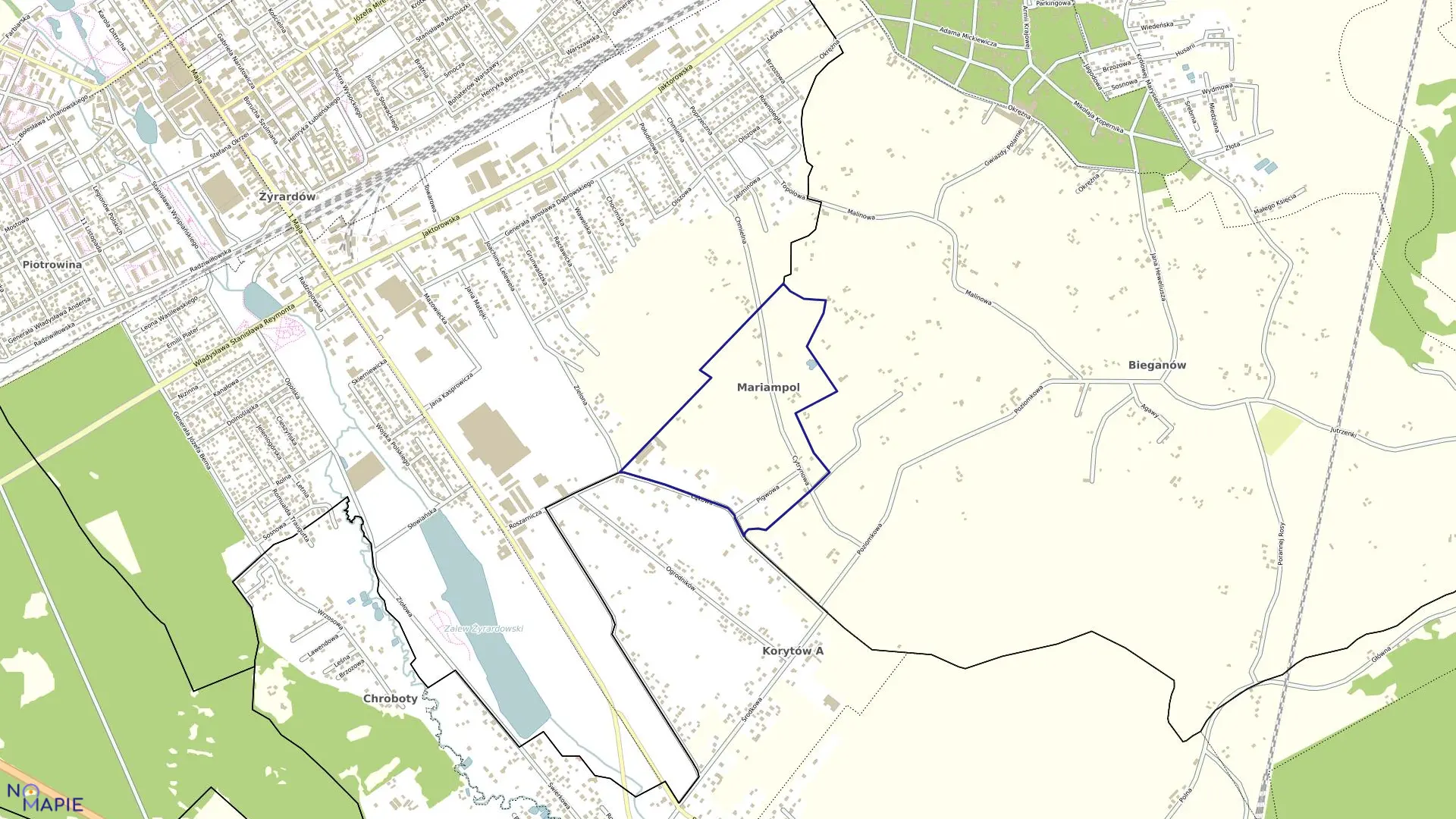 Mapa obrębu MARIAMPOL w gminie Jaktorów