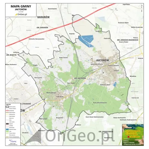 Mapa gminy Jaktorów